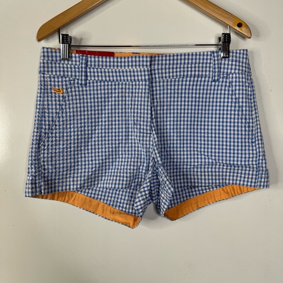 Southern Marsh NWT The Taylor Short in Blue Gingham Print Size 10 - Picture 1 of 5
